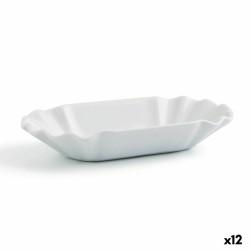 Bandeja de Aperitivos Quid Gastro Fun Blanco Cerámica 20,5 x 11 x 3,5 cm (12 Unidades) (Pack 12x)