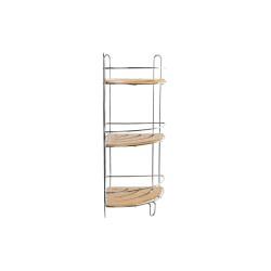 Estantería de Baño DKD Home Decor Bambú Aluminio Metal cromado inoxidable Natural 19,5 x 19,5 x 47 cm