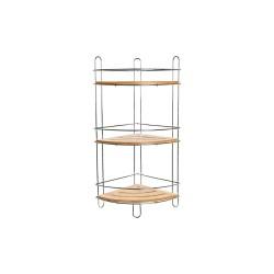 Estantería de Baño DKD Home Decor Bambú Aluminio Metal cromado inoxidable Natural 19,5 x 19,5 x 47 cm