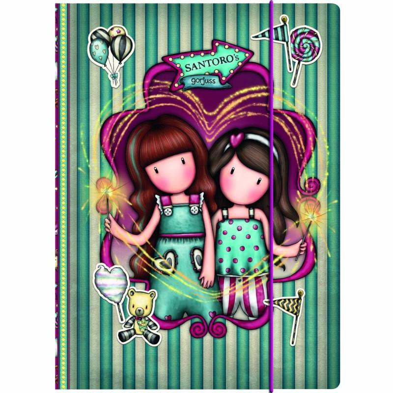 Carpeta Gorjuss Fireworks A4 Granate (24.8 x 9 x 33.4 cm)