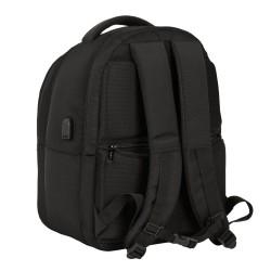 Mochila para Portátil y Tablet con Salida USB Safta Business Negro (31 x 45 x 23 cm)