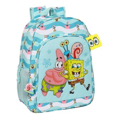 Mochila Escolar Spongebob Stay positive Azul Blanco (33 x 42 x 14 cm)