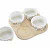 Set de Aperitivo DKD Home Decor Multicolor Natural Bambú Plástico Gres Tropical 19,7 x 19,7 x 1 cm (5 pcs)