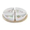 Set de Aperitivo DKD Home Decor Blanco Multicolor Natural Bambú Gres Tropical 21,5 x 21,5 x 1 cm (5 pcs)