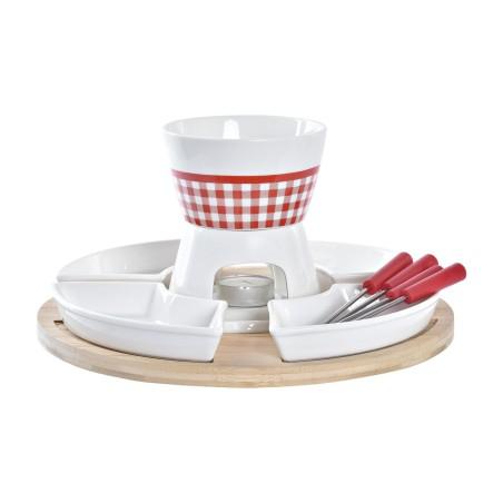 Fondue DKD Home Decor Rojo 26,5 x 26,5 x 1,5 cm (10 pcs)