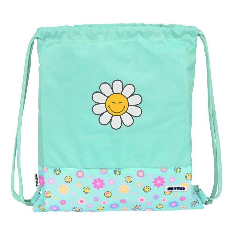 Bolsa Mochila con Cuerdas Smiley Summer fun Turquesa (35 x 40 x 1 cm)