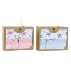 Conjunto de Ropa DKD Home Decor Azul Rosa 0-6 Meses Algodón Estrellas (2 Unidades)