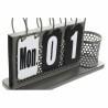 Calendario de Sobremesa DKD Home Decor 26 x 8 x 18 cm Negro Metal Gris claro