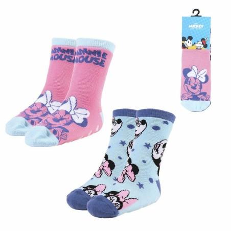 Calcetines Antideslizantes Minnie Mouse Multicolor 2 Unidades