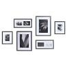 Marco de Fotos DKD Home Decor 33 x 2 x 45 cm Cristal Negro Blanco/Negro Madera MDF (6 Piezas)