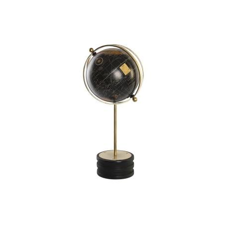 Globo Terraqueo DKD Home Decor Negro Dorado Metal Madera de mango 24 x 20 x 52 cm