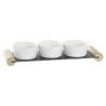 Bandeja de Aperitivos DKD Home Decor Blanco Negro Gres Pizarra 33 x 10 x 5,8 cm