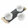 Bandeja de Aperitivos DKD Home Decor Blanco Negro Gres Pizarra 33 x 10 x 5,8 cm