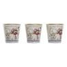 Set de Macetas DKD Home Decor Rosa Dorado PVC Aluminio Shabby Chic 38 x 13 x 14 cm (3 Piezas)