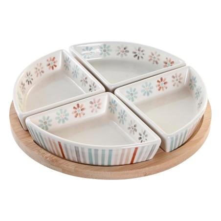 Bandeja de Aperitivos DKD Home Decor 21,5 x 21,5 x 1 cm Multicolor Gres