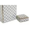 Jarrón DKD Home Decor 14,5 x 14,5 x 30 cm Porcelana Dorado Blanco