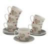 Juego de Tazas con Platos Versa Sweet Porcelana (6 Piezas) (9 x 14 x 14 cm)