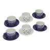 Juego de Tazas con Platos Versa Regina Cerámica (8,6 x 6,4 x 9,2 cm) (6 Piezas)