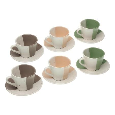 Juego de Tazas con Platos Versa Clara Cerámica (9 x 6,5 x 9 cm) (6 Piezas)